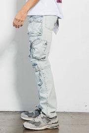 MULTI CARGO W/BOTTOM STRAIGHT DENIM