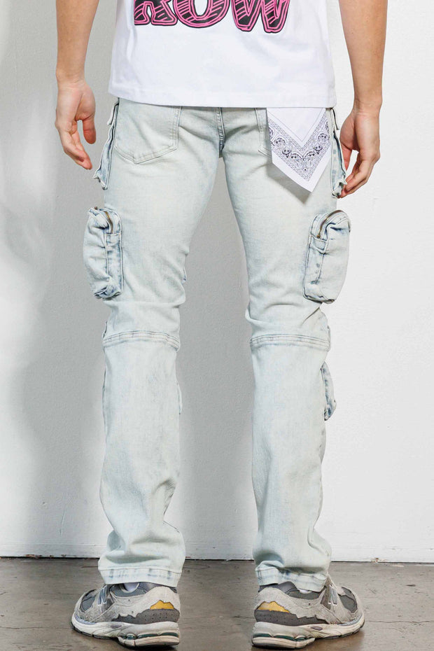 MULTI CARGO W/BOTTOM STRAIGHT DENIM