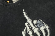 Gallery dept shirt black & yellowish middle finger skeleton