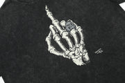 Gallery dept shirt black & yellowish middle finger skeleton