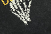 Gallery dept shirt black & yellowish middle finger skeleton