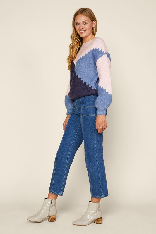 SAMANTHA COLOR BLOCK SWEATER