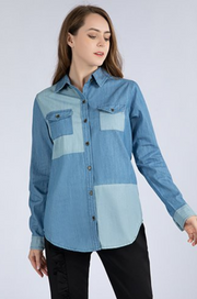 JADE Two Tone Denim Shirt